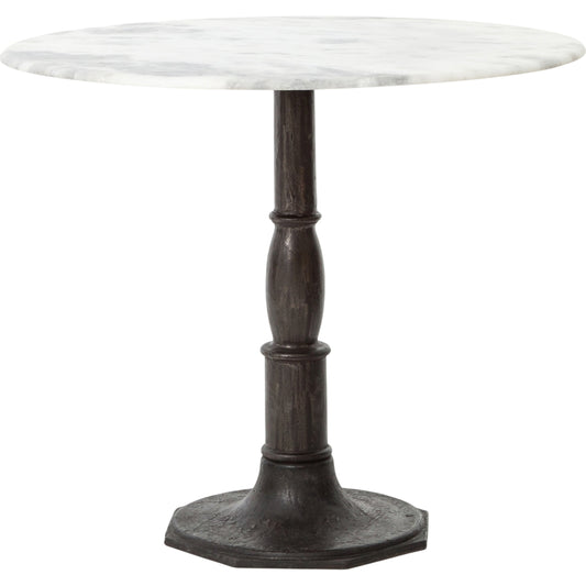 001 SI-1901264 | Primary Silo | Lucy Bistro Table by Four Hands in carbon wash, white marble. Made from solid marble, iron, engineered hardwood in a traditional style.
