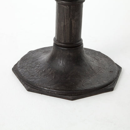 Lucy Bistro Table by Four Hands in carbon wash, white marble. Made from solid marble, iron, engineered hardwood in a traditional style.