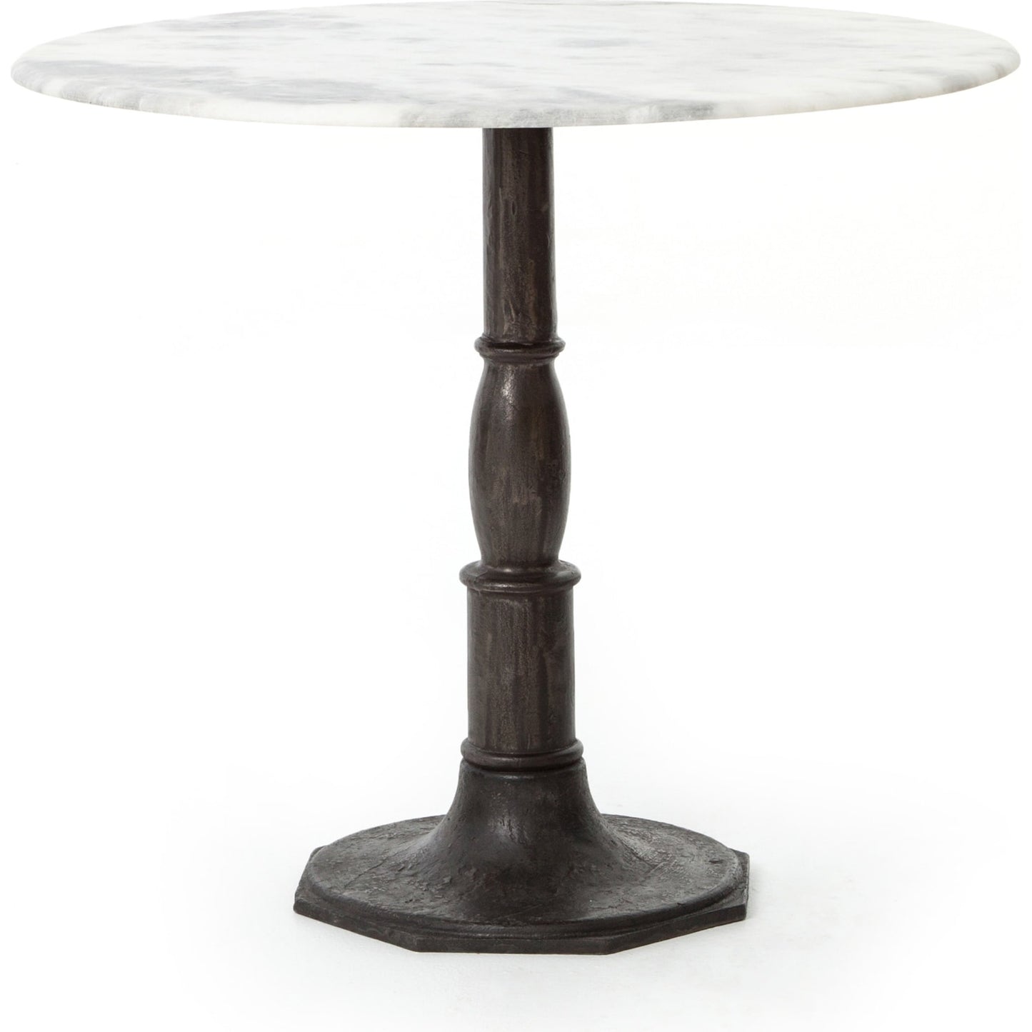 001 SI-1901264 | Additional Silo | Lucy Bistro Table by Four Hands in carbon wash, white marble. Made from solid marble, iron, engineered hardwood in a traditional style.