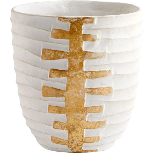 Luxe Vessel Vase by Cyan Design in white, gold. Made from unique in a eclectic & global style.