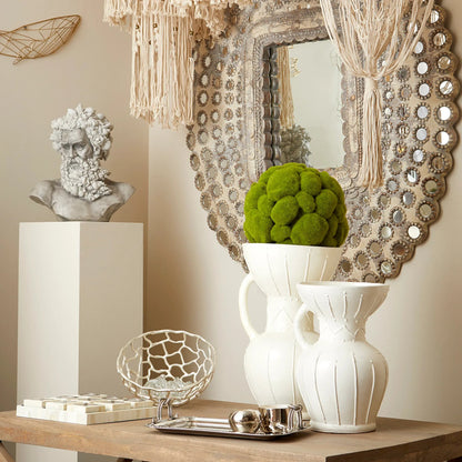 Ravine Pitcher Vase by Cyan Design in white. Made from terracotta in a cottage & farmhouse style.