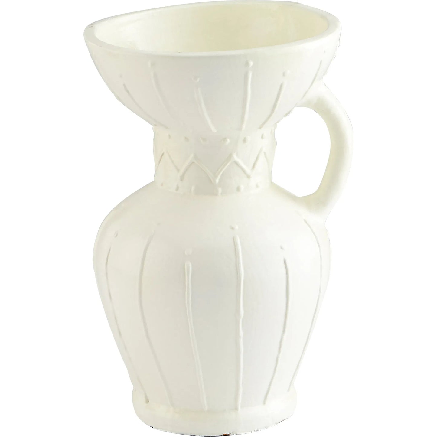 001 SR-778463 | Primary Silo | Ravine Pitcher Vase by Cyan Design in white. Made from terracotta in a cottage & farmhouse style.