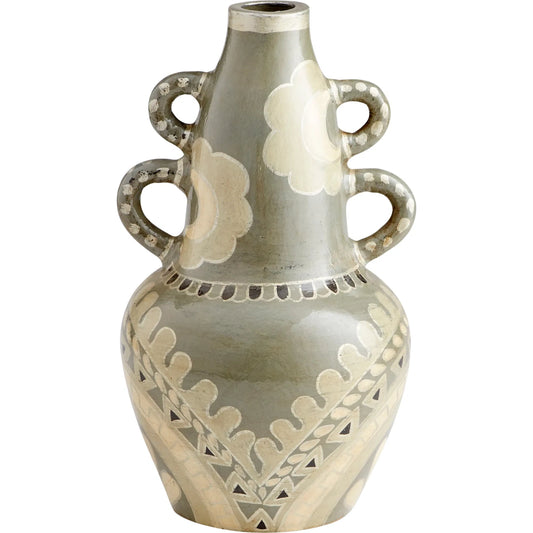 Rocky Valley Vase by Cyan Design in olive green. Made from terracotta in a eclectic & global style.