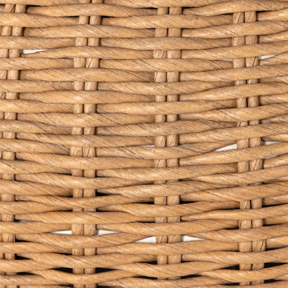 Phoenix Outdoor Accent Stool by Four Hands in vintage white. Made from 100% polyethylene, aluminum in a coastal style.