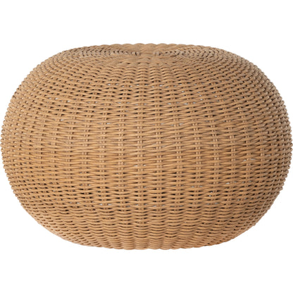 Phoenix Outdoor Accent Stool by Four Hands in vintage white. Made from 100% polyethylene, aluminum in a coastal style.