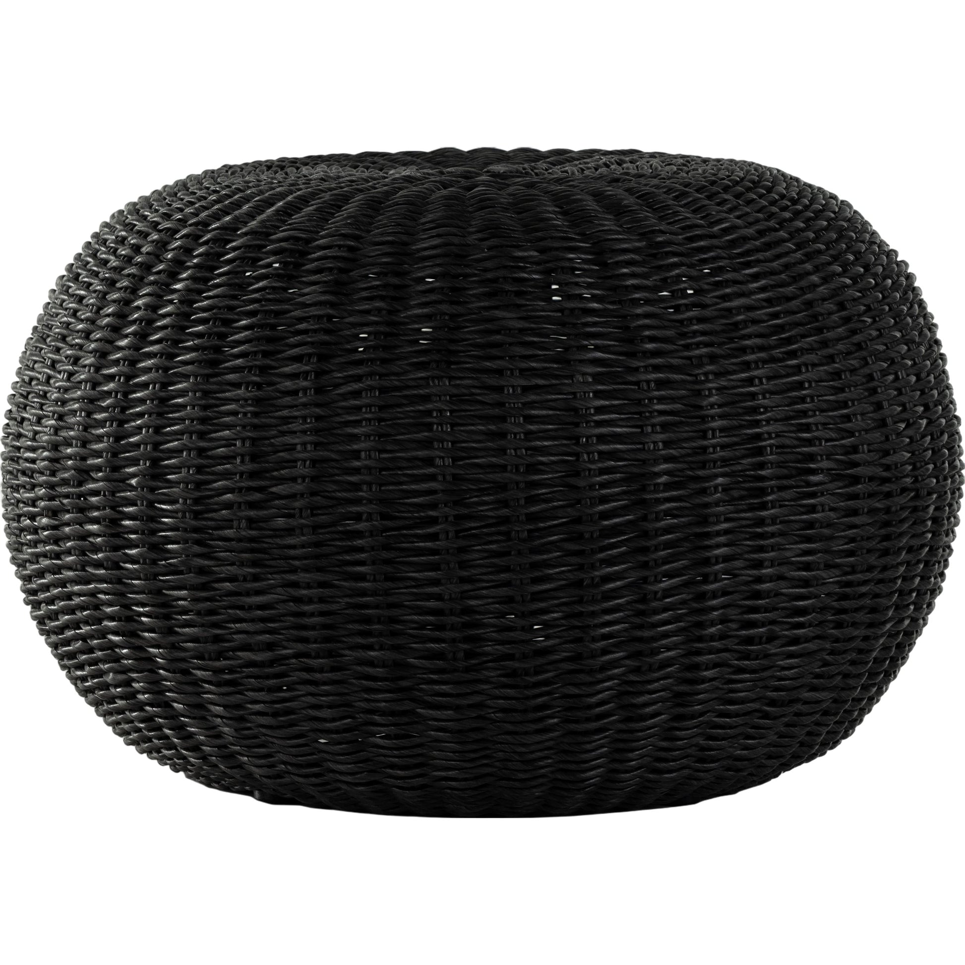 Phoenix Outdoor Accent Stool by Four Hands in vintage white. Made from 100% polyethylene, aluminum in a coastal style.