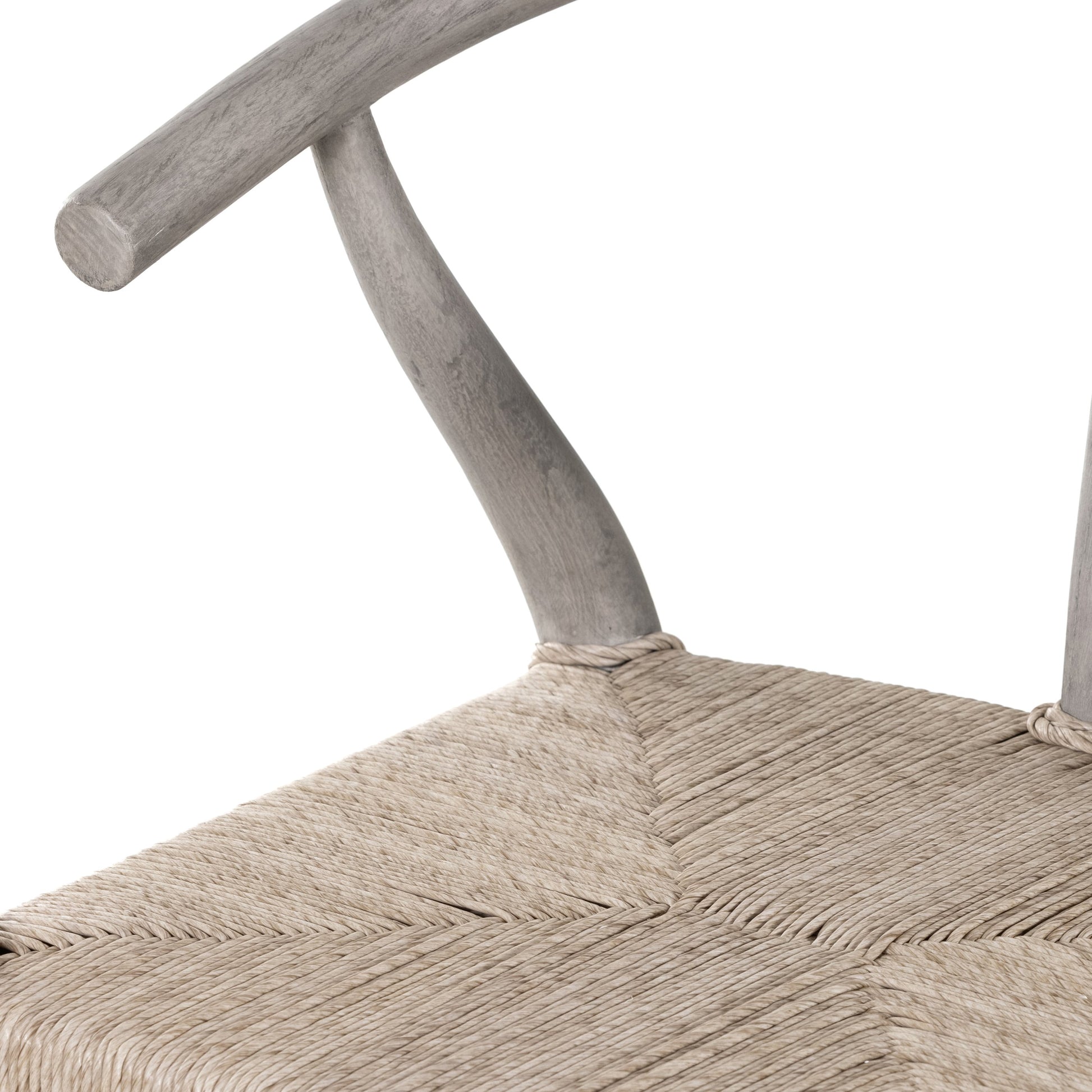 Muestra Counter Stool by Four Hands in vintage white, black teak. Made from solid teak, 100% polyethylene in a coastal style.