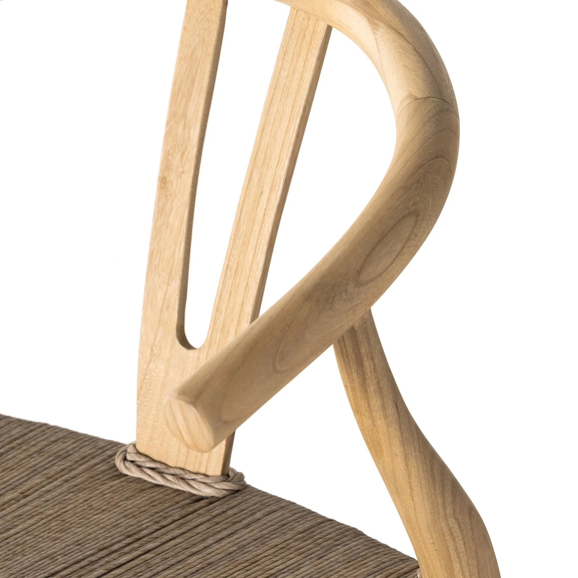 Muestra Counter Stool by Four Hands in vintage white, black teak. Made from solid teak, 100% polyethylene in a coastal style.