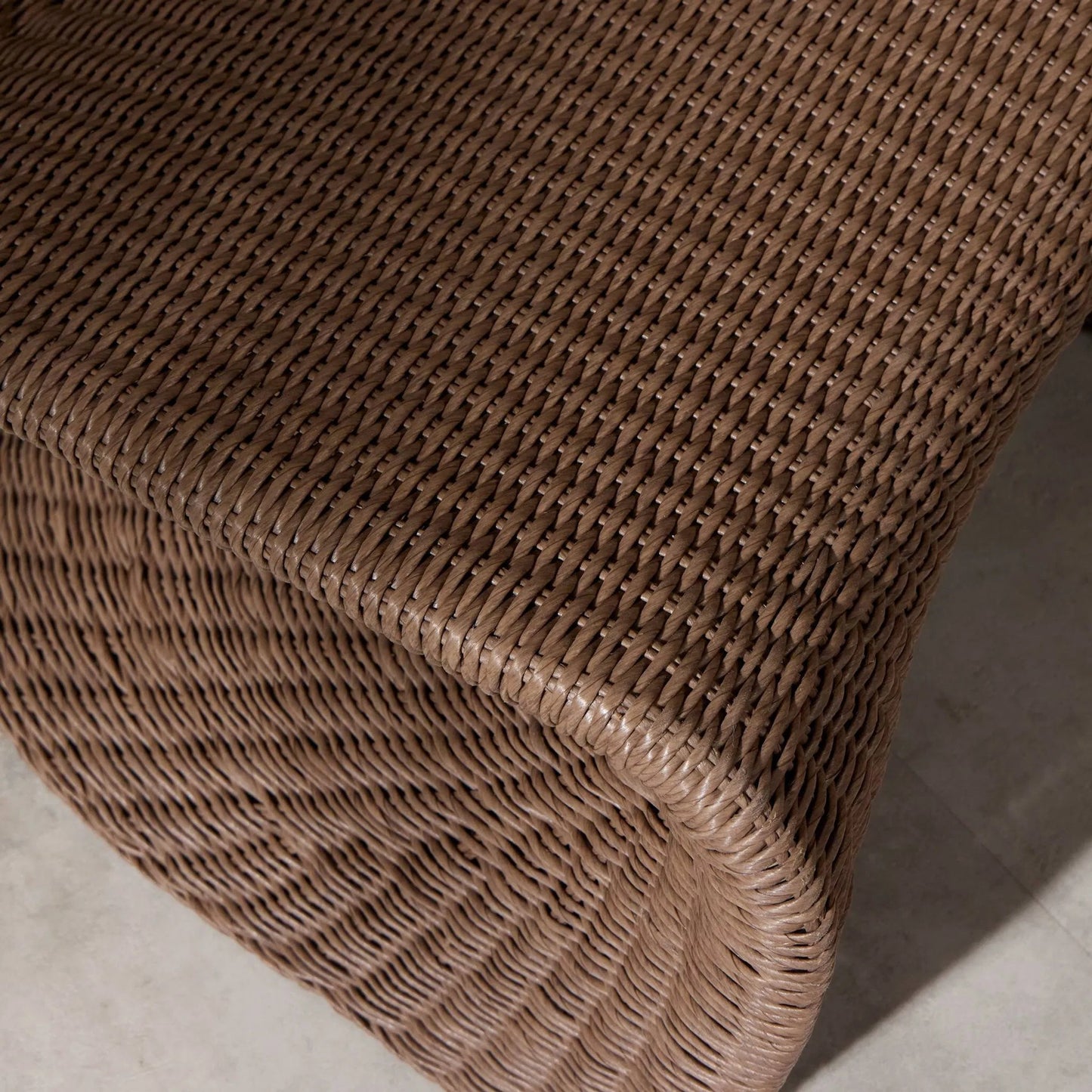 045 SI-2327590 | Closeup | Portia Outdoor Occasional Chair by Four Hands. Made from 100% polyethylene, iron in a coastal style.