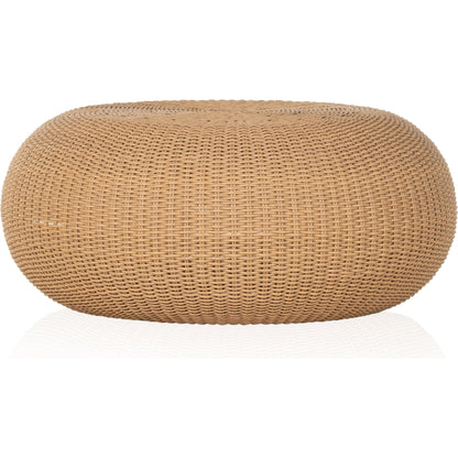 Phoenix Outdoor Coffee Table by Four Hands in vintage white. Made from 100% polyethylene, aluminum in a cottage & farmhouse style.