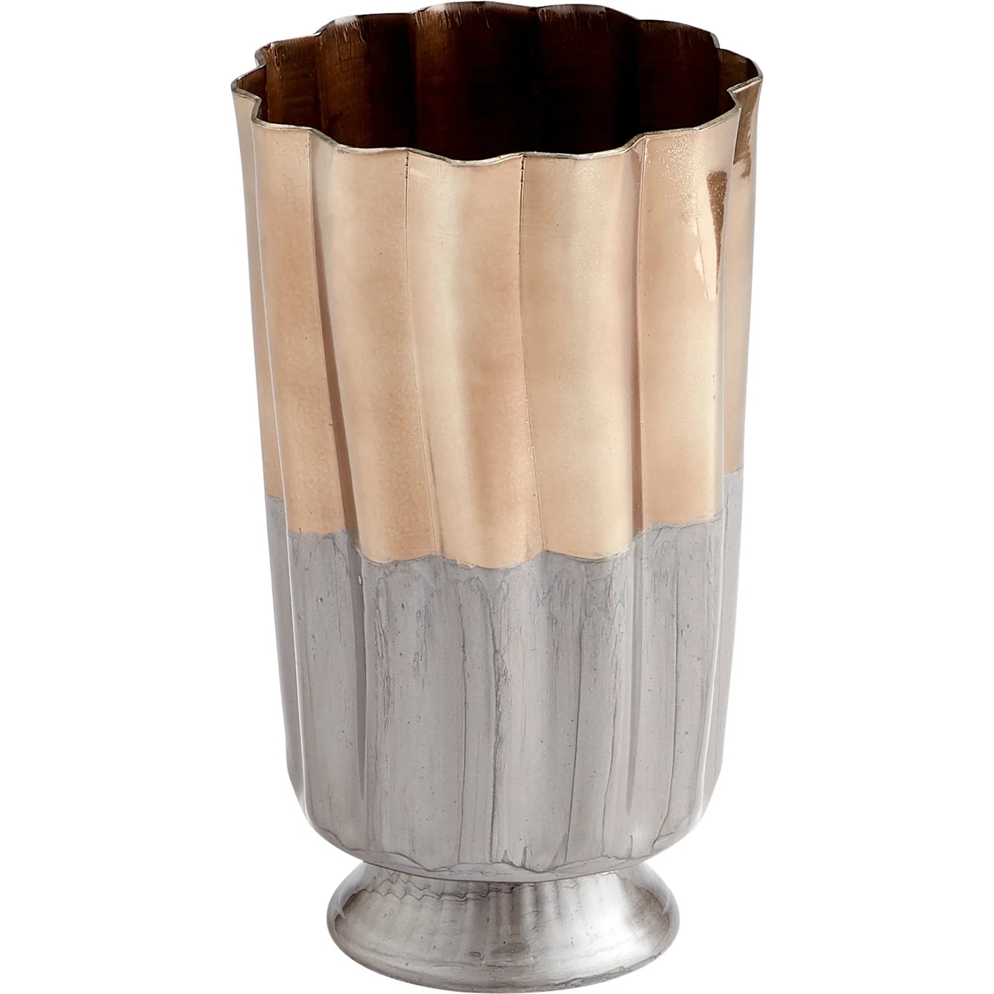 Twin Tones Vase by Cyan Design in black, bronze. Made from aluminum in a eclectic & global style.