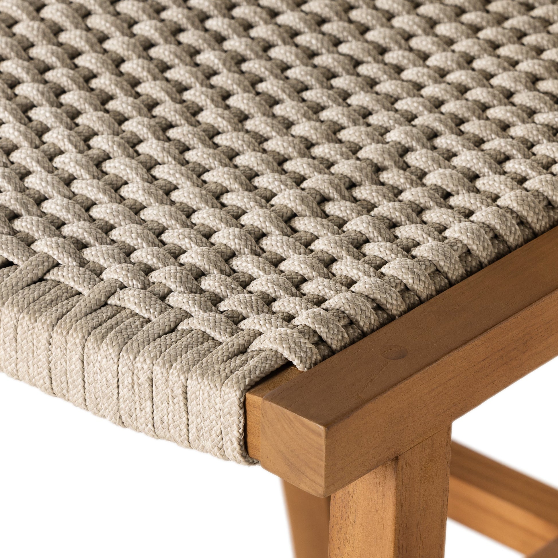 Delano Outdoor Bar Stool by Four Hands. Made from solid fsc®-certified teak, 100% polypropylene in a coastal style.