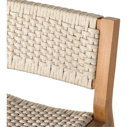 Delano Outdoor Counter Stool by Four Hands. Made from solid fsc®-certified teak, 100% polypropylene in a coastal style.