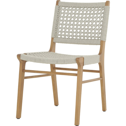 Delmar Outdoor Dining Chair by Four Hands. Made from solid fsc®-certified teak, 100% polypropylene in a cottage & farmhouse style.