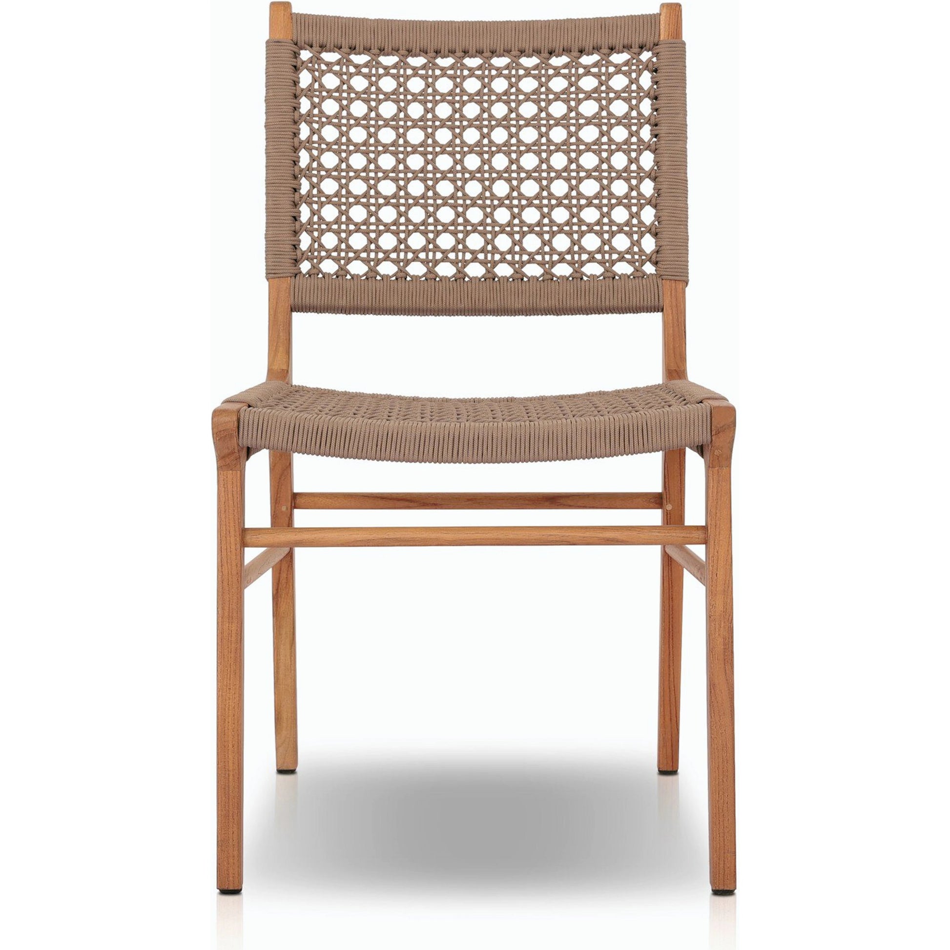 Delmar Outdoor Dining Chair by Four Hands. Made from solid fsc®-certified teak, 100% polypropylene in a cottage & farmhouse style.