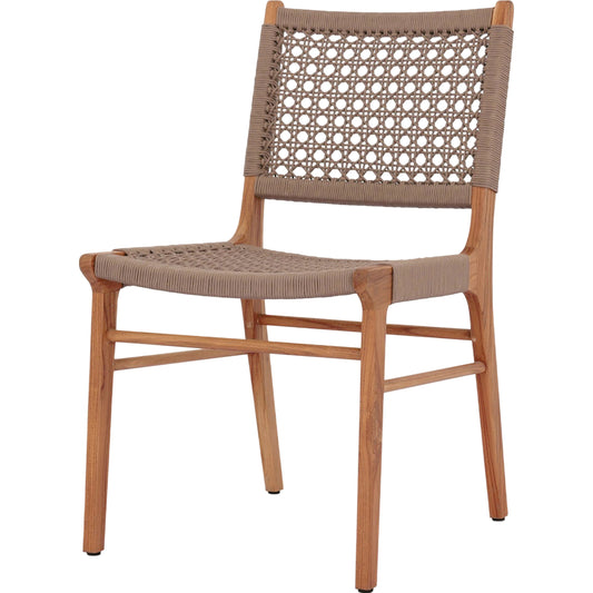 Delmar Outdoor Dining Chair by Four Hands. Made from solid fsc®-certified teak, 100% polypropylene in a cottage & farmhouse style.