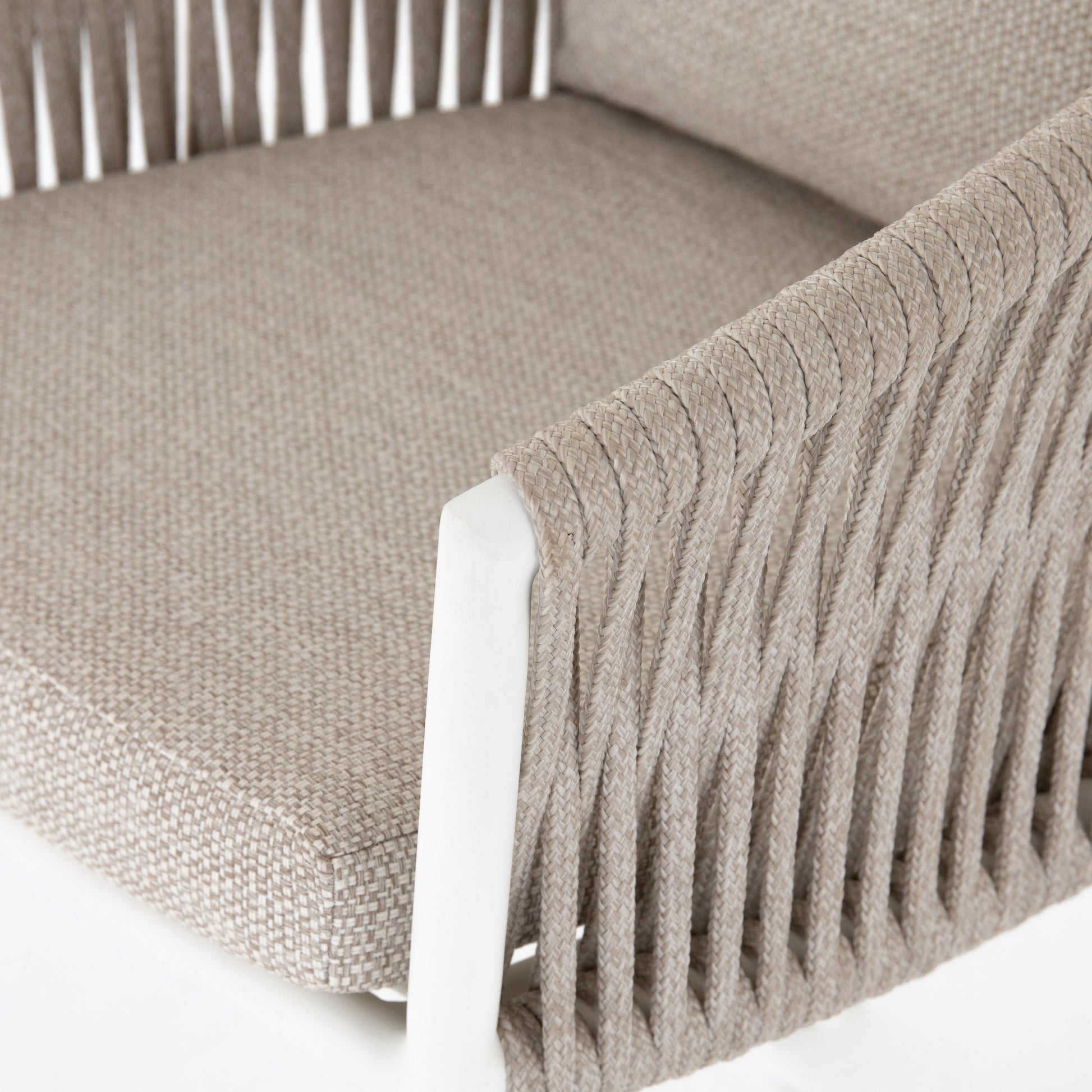 Porto Outdoor Counter Stool by Four Hands in charcoal. Made from 100% olefin, aluminum, 100% polypropylene in a modern style.