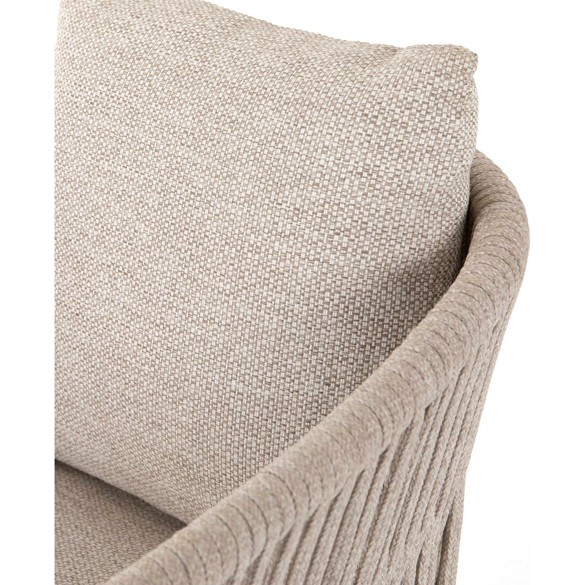 Porto Outdoor Counter Stool by Four Hands in charcoal. Made from 100% olefin, aluminum, 100% polypropylene in a modern style.