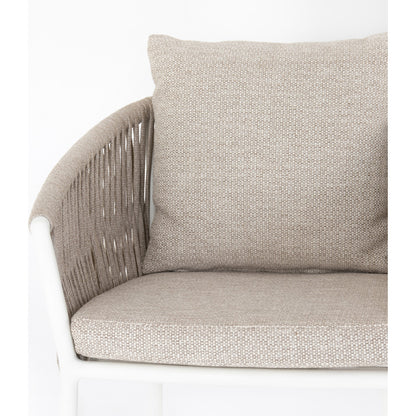 Porto Outdoor Counter Stool by Four Hands in charcoal. Made from 100% olefin, aluminum, 100% polypropylene in a modern style.