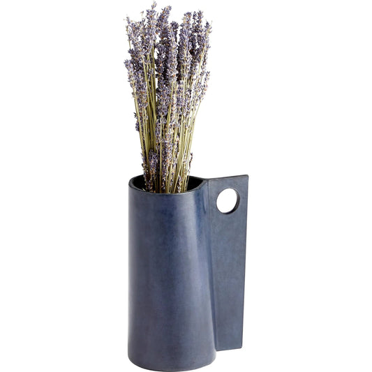 Cuppa Vase by Cyan Design in blue. Made from glass, leather in a eclectic & global style.