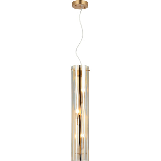 Chroman Empire 3 Light Tall Cylinder Pendant by Varaluz. Made from steel, glass in a unique style.