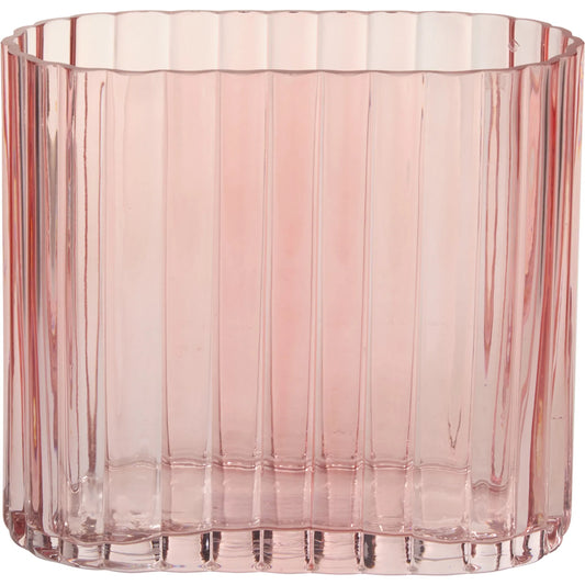 Clematis Vase by Accent Decor in pink. Made from glass in a unique style.