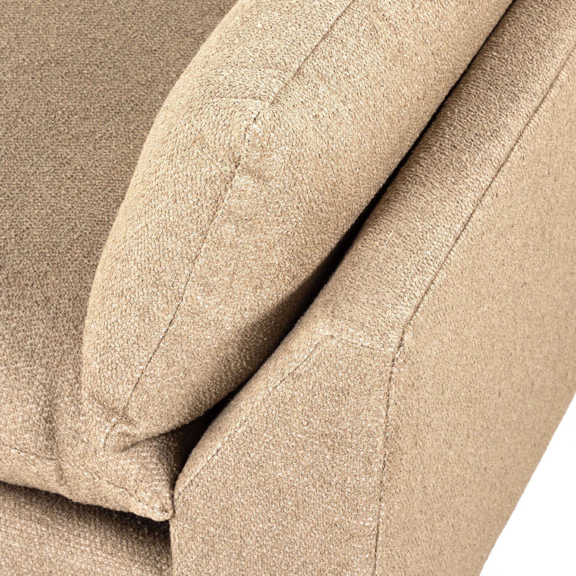 Grant 5-PC Sectional by Four Hands in ashby oatmeal and espresso. Made from 72% polyester, 18% pre-combed cotton, 10% cotton, solid banak, solid pine in a modern style.