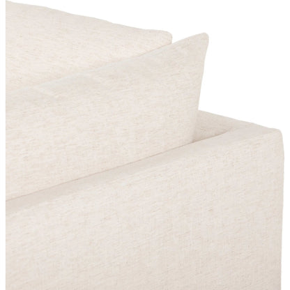 Habitat Sofa by Four Hands in crypton nomad snow, brushed ebony. Made from 92% polyester, 8% flax, linen, solid parawood in a unique style.