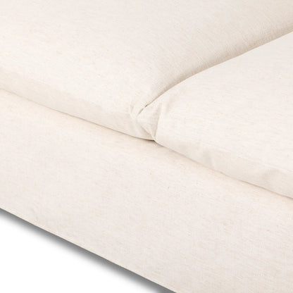 Habitat Sofa by Four Hands in crypton nomad snow, brushed ebony. Made from 92% polyester, 8% flax, linen, solid parawood in a unique style.