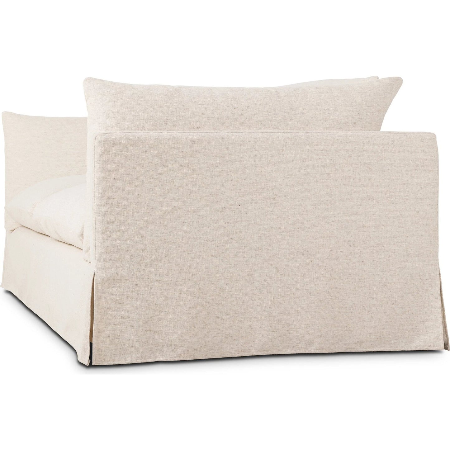 007 SI-2635226 | Closeup | Habitat Sofa by Four Hands in crypton nomad snow, brushed ebony. Made from 92% polyester, 8% flax, linen, solid parawood in a unique style.