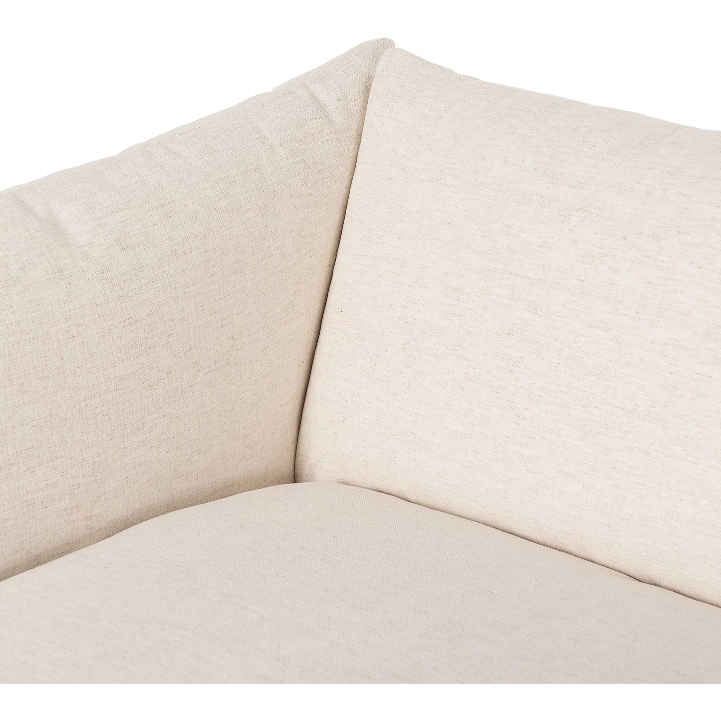 009 SI-2635226 | Closeup | Habitat Sofa by Four Hands in crypton nomad snow, brushed ebony. Made from 92% polyester, 8% flax, linen, solid parawood in a unique style.