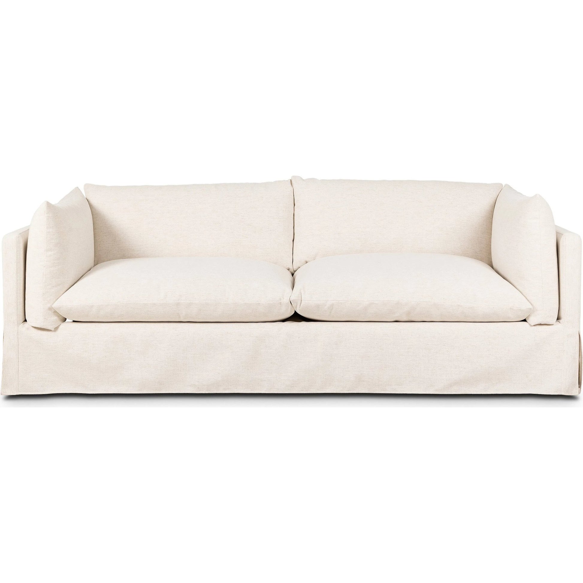 Habitat Sofa by Four Hands in crypton nomad snow, brushed ebony. Made from 92% polyester, 8% flax, linen, solid parawood in a unique style.