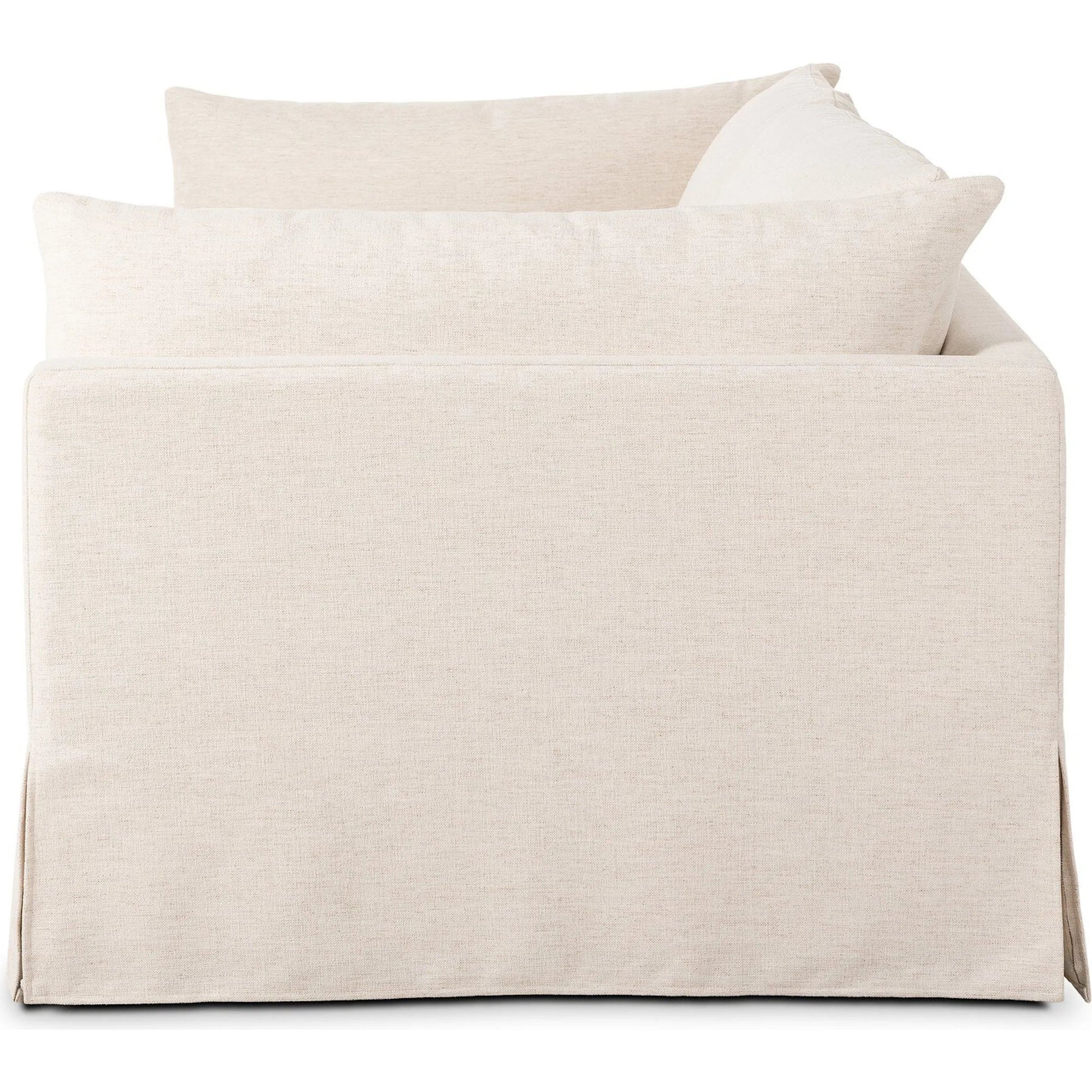 Habitat Sofa by Four Hands in crypton nomad snow, brushed ebony. Made from 92% polyester, 8% flax, linen, solid parawood in a unique style.