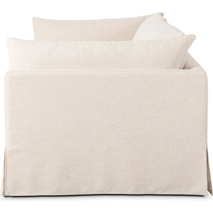Habitat Sofa by Four Hands in crypton nomad snow, brushed ebony. Made from 92% polyester, 8% flax, linen, solid parawood in a unique style.