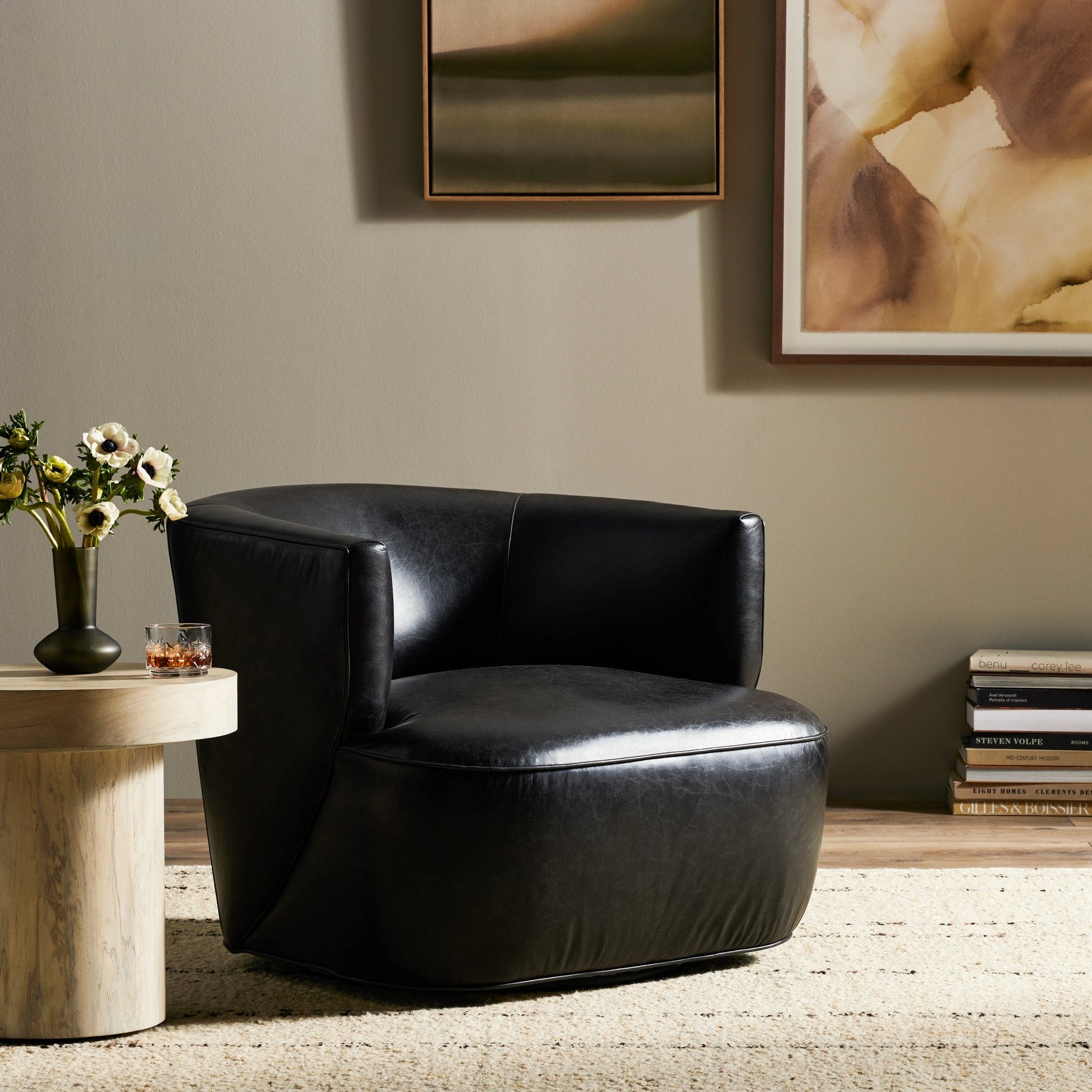 Mila Swivel Chair by Four Hands. Made from unique in a modern style.