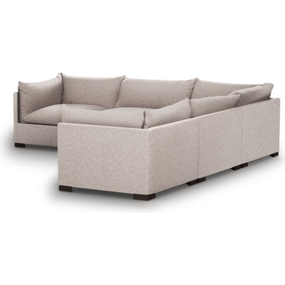 Westwood 5-Piece Sectional by Four Hands. Made from 100% polyester, solid banak, solid pine in a modern style.