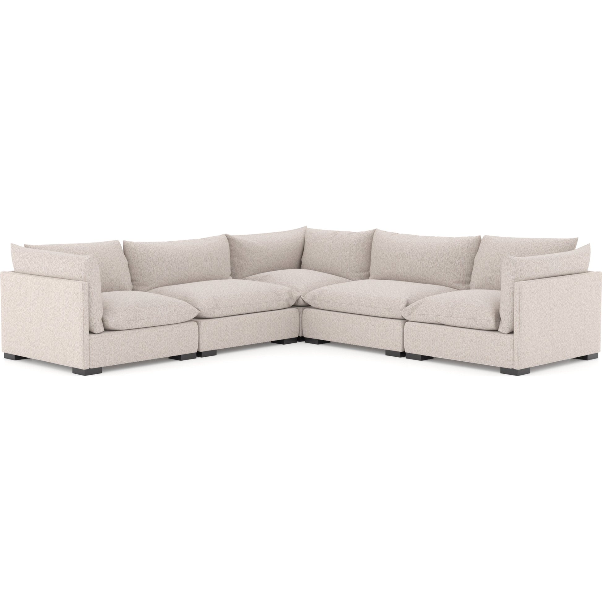 Westwood 5-Piece Sectional by Four Hands. Made from 100% polyester, solid banak, solid pine in a modern style.