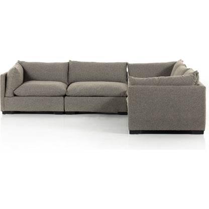 Westwood 5-Piece Sectional by Four Hands. Made from 100% polyester, solid banak, solid pine in a modern style.