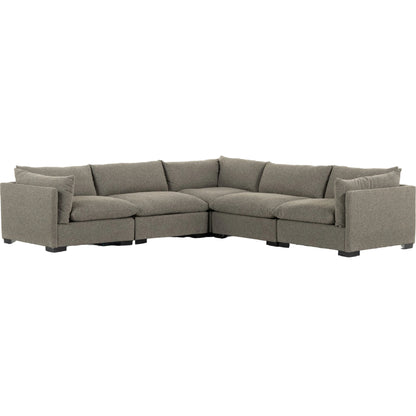 Westwood 5-Piece Sectional by Four Hands. Made from 100% polyester, solid banak, solid pine in a modern style.