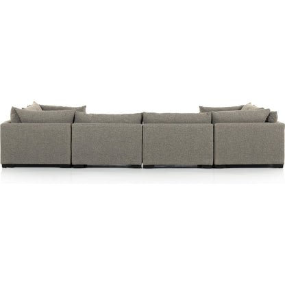 Westwood 8-PC Sectional by Four Hands. Made from 100% polyester, solid banak, solid pine in a modern style.