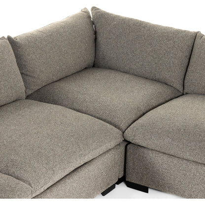 Westwood 8-PC Sectional by Four Hands. Made from 100% polyester, solid banak, solid pine in a modern style.