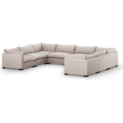Westwood 8-PC Sectional by Four Hands. Made from 100% polyester, solid banak, solid pine in a modern style.