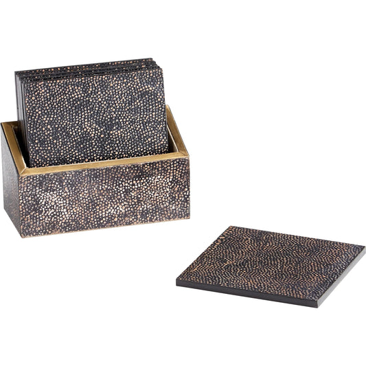 Arless Coasters by Cyan Design in gray. Made from iron, leather, wood in a transitional style.
