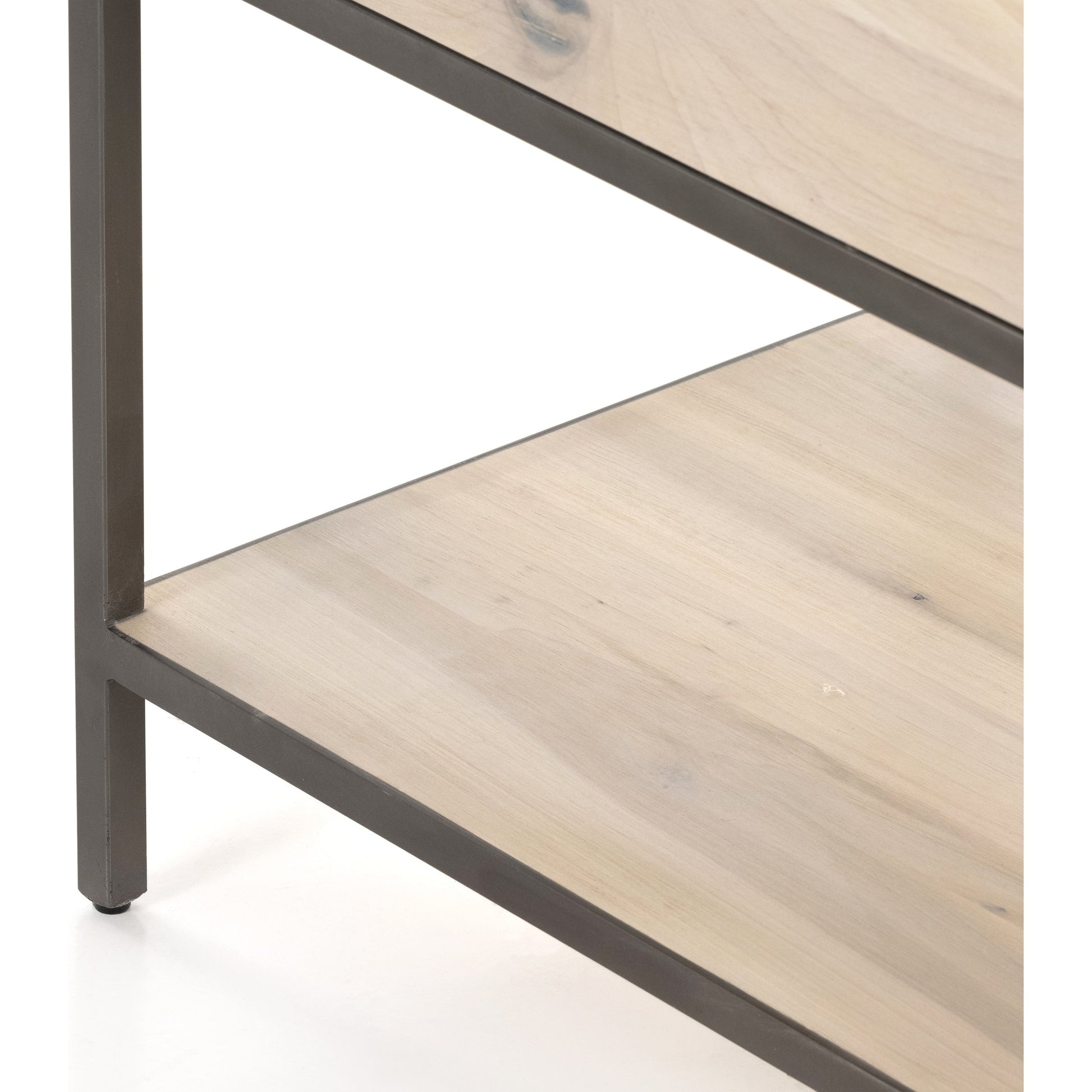 Trey Bookshelf by Four Hands. Made from iron, top grain leather, solid poplar in a modern style.