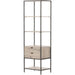 Trey Bookshelf by Four Hands. Made from iron, top grain leather, solid poplar in a modern style.