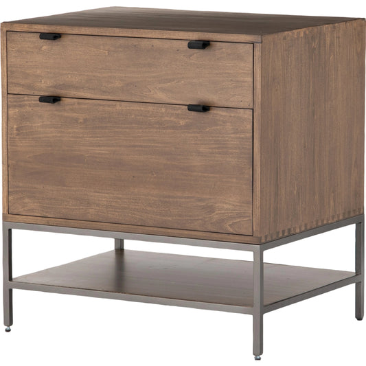 Trey Modular Filing Cabinet by Four Hands. Made from solid poplar, top grain leather, iron in a modern style.