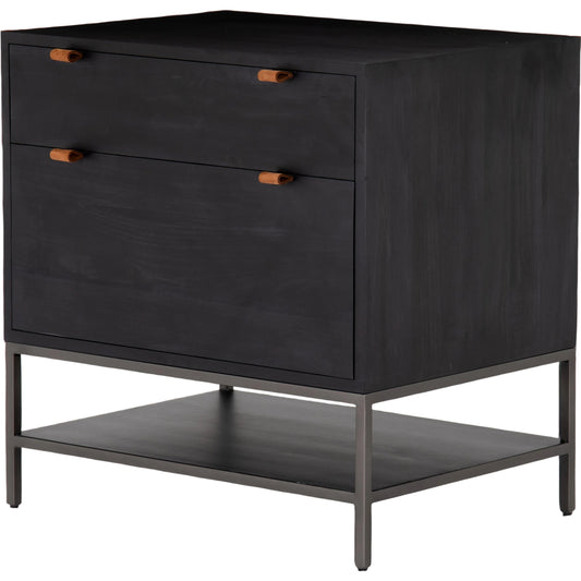 Trey Modular Filing Cabinet by Four Hands. Made from solid poplar, top grain leather, iron in a modern style.