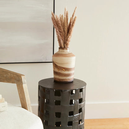 Cardin Side Table by Cyan Design in bronze. Made from aluminum in a eclectic & global style.