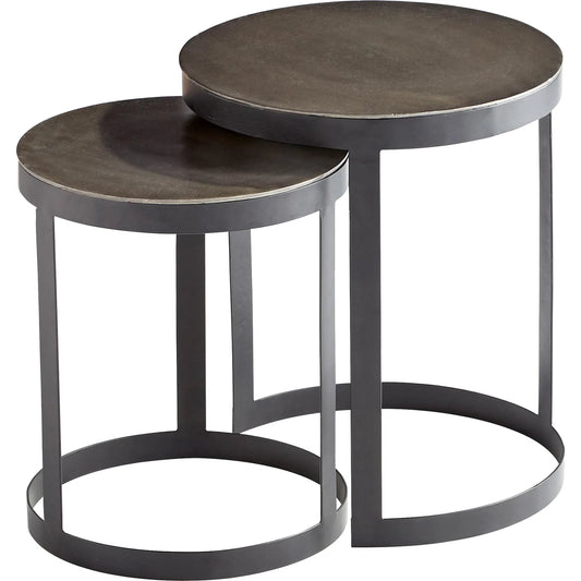 Monocroma Side Table by Cyan Design in silver, black. Made from aluminum, iron in a modern style.