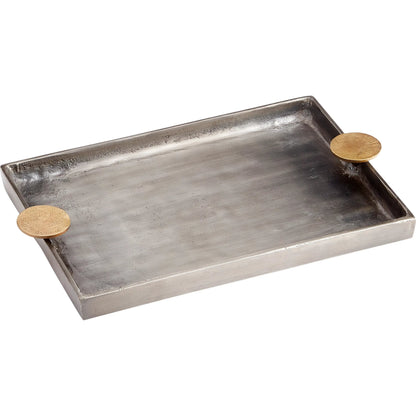 Obscura Tray by Cyan Design in silver, gold. Made from aluminum in a modern style.